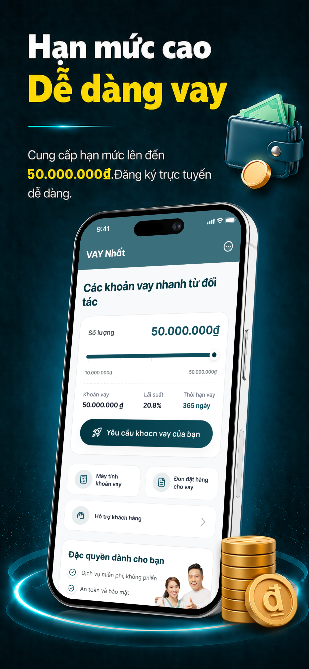 Hạn mức vay cao, đăng ký dễ dàng