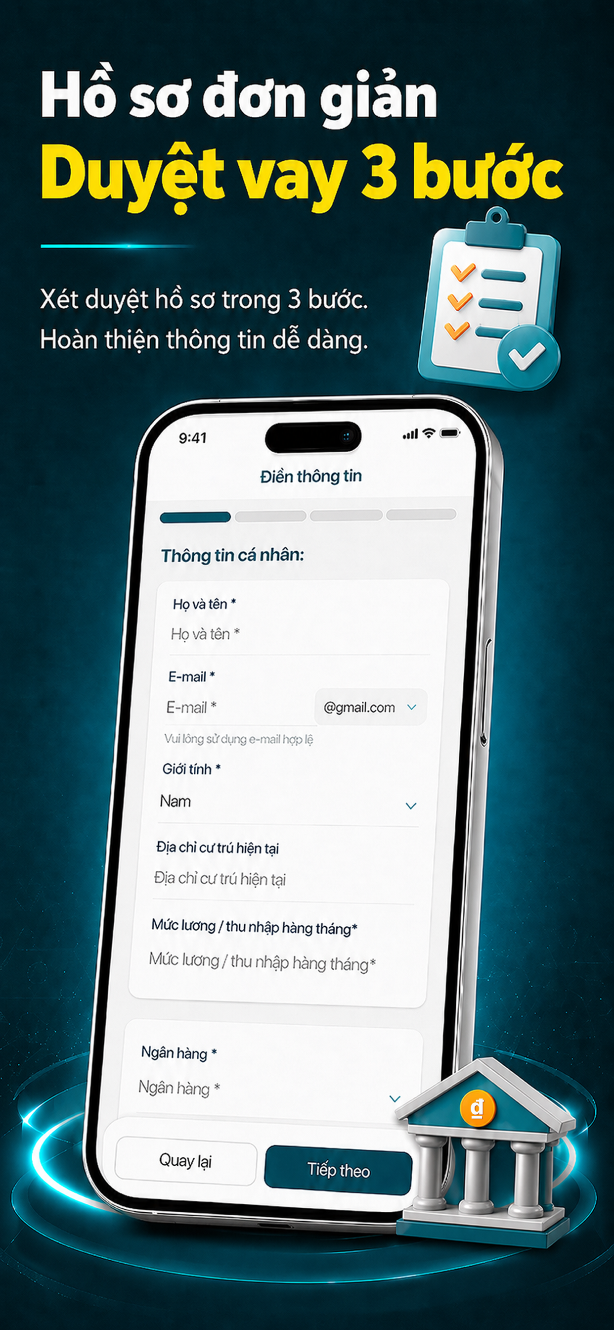 Hoàn thiện hồ sơ vay trong 3 bước